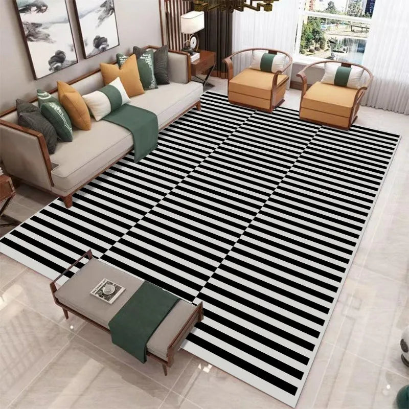 tapis moderne géométrique orange blanc noir vert bleu violet jaune rougeextérieur chambre moderne