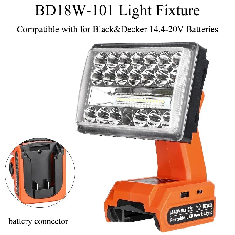 lampe travail led portable bleu jaune rouge usb type makita dewalt milwaukee bosch