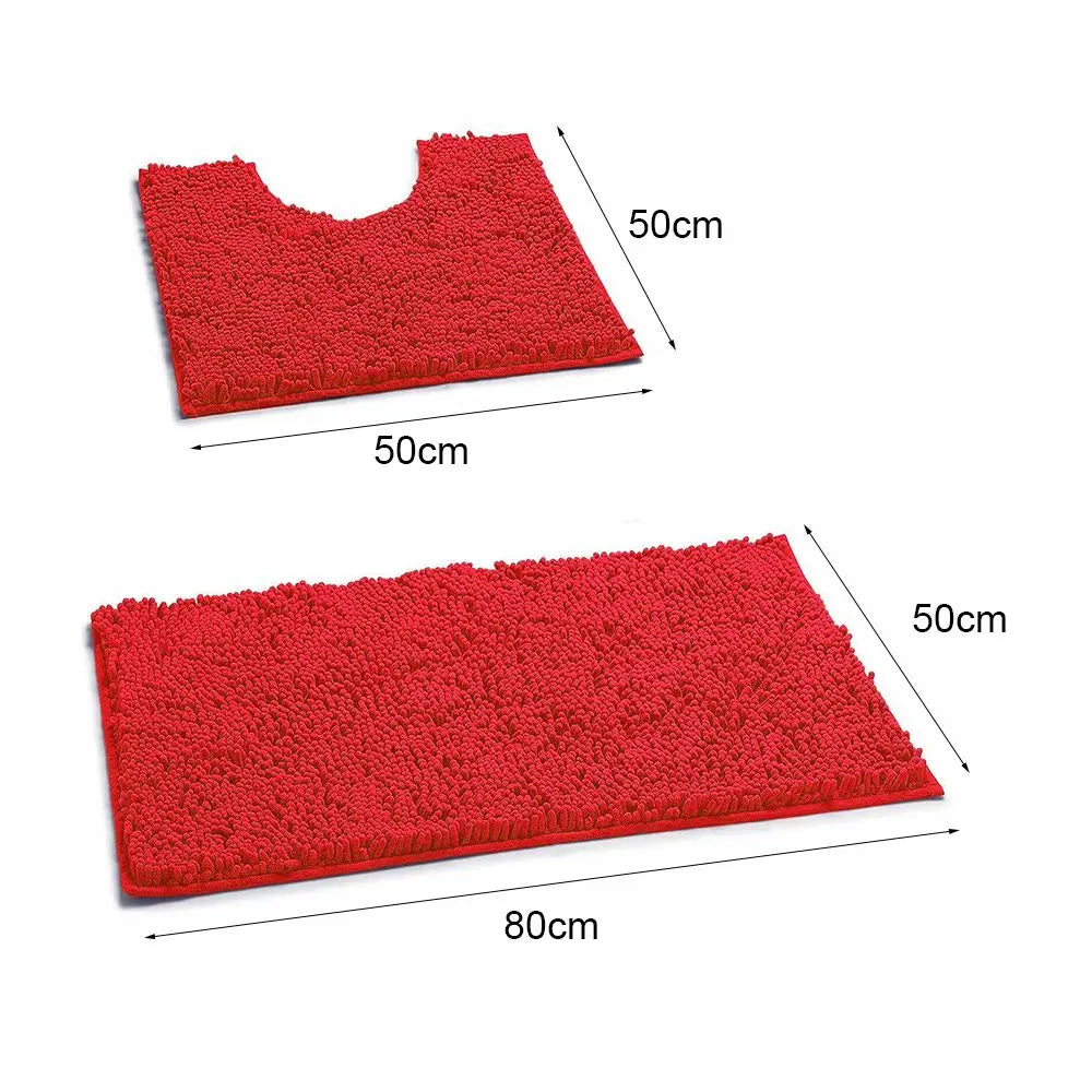 tapis bain moderne gris clair rouge bleu royal anti glisse salon salle bain chenille