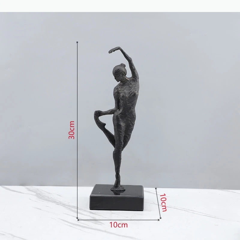 statuette ballerine moderne noire texturée socle deux livres fashion