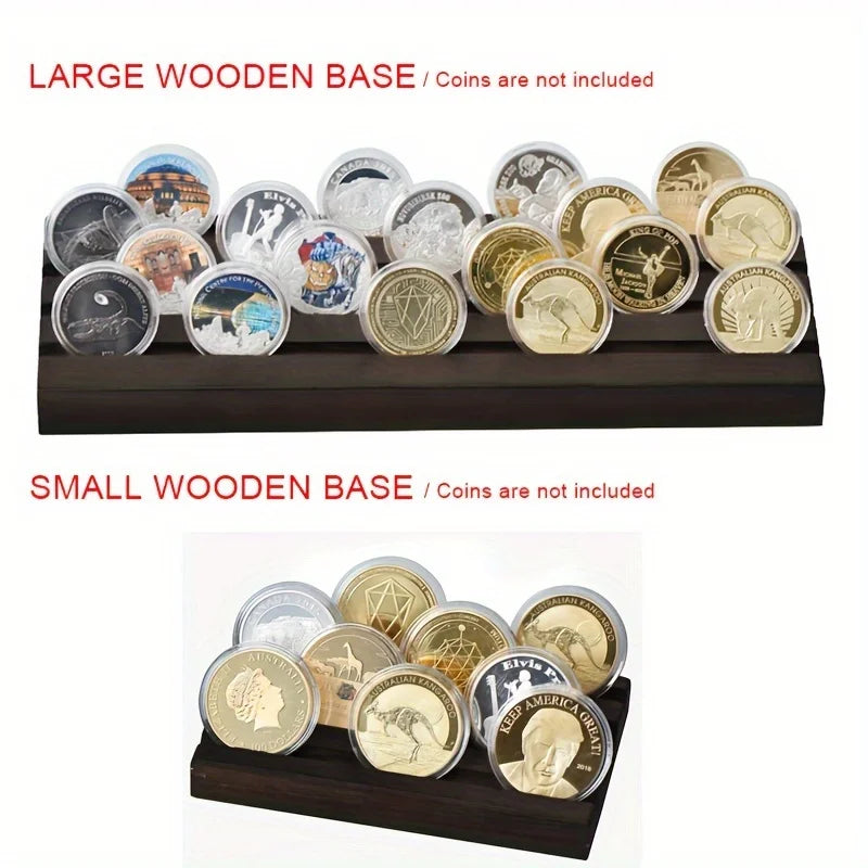 présentoir bois moderne pièces collection décoration organisation stand marron rainures horizontales minimaliste