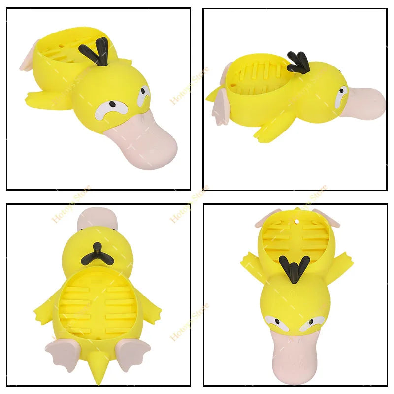 porte savon psyduck jaune rose plumes pattes adhésif kawaii animal mignon fantaisie