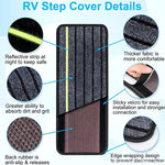 tapis d'escalier noir vert fluo rayures horizontales tissu épais velcro moderne anti poussière fixe