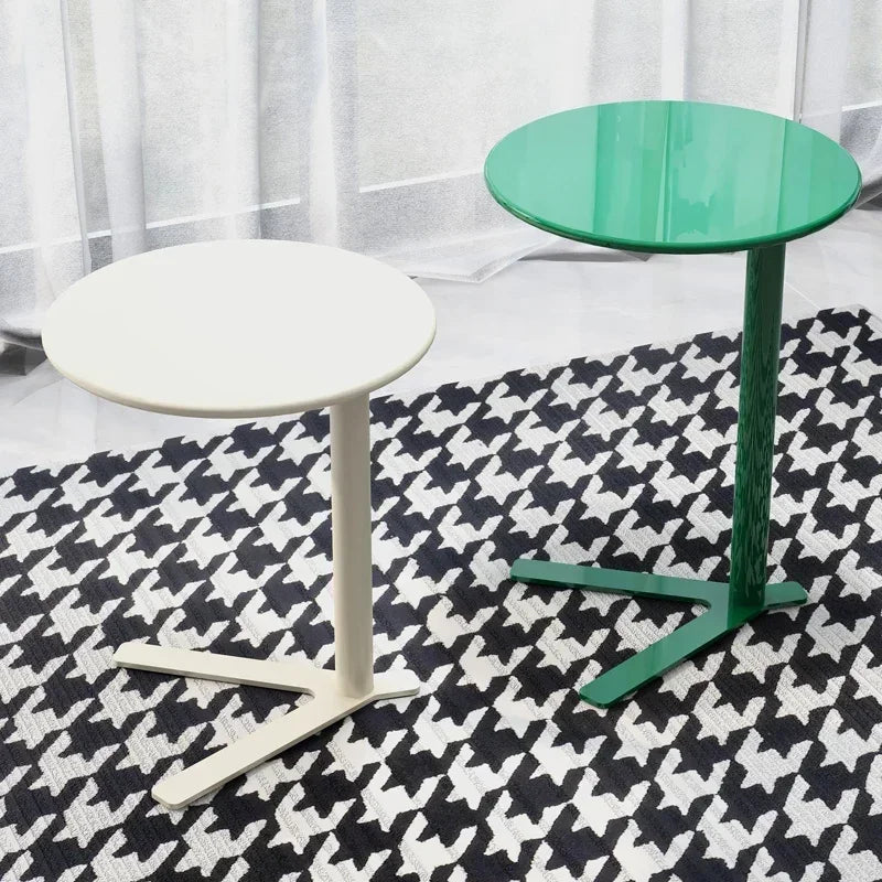 table d'appoint moderne table ronde acier inoxydable verre transparent minimaliste décoration maison plateau 48cm