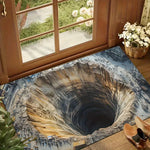 tapis d'entrée moderne 3d abyss bleu beige noir antidérapant polyester extérieurintérieur