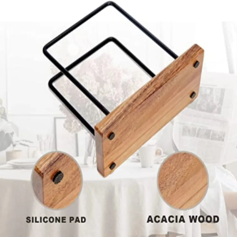 porte serviettes bois clair métal noir rustique minimaliste distributeur serviettes décoration salle manger