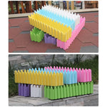 clôture décorative moderne pots fleurs réutilisables jaune rose bleu vert violet blanc