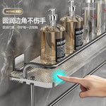 Étagère d'angle pour accessoires de salle de bain en acrylique doré