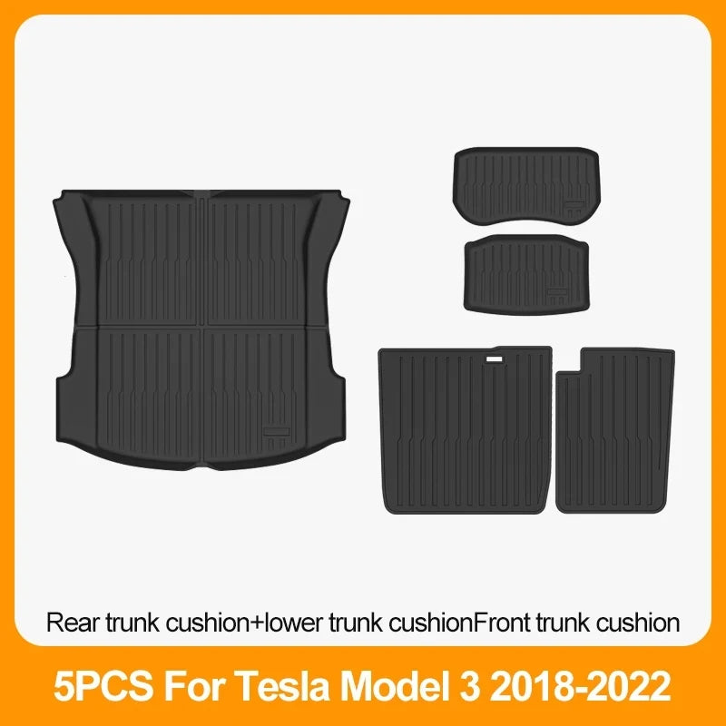 tapis sol voiture tesla model noir rayures horizontales anti dérapant velcro moderne tout terrain