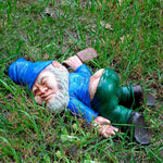 statuette lutin nain bleu vert réaliste comique jardin extérieur 12cm 15cm 18cm 24cm