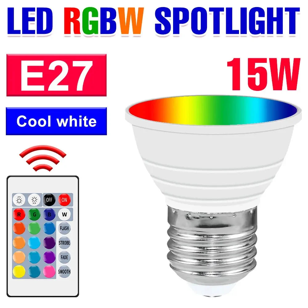 ampoule led rgb e27 e14 gu10 mr16 blanc moderne télécommande