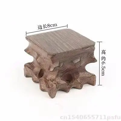 support plante bois sculpté artisanal marron foncé pot fleurs décoration végétale rustic stand