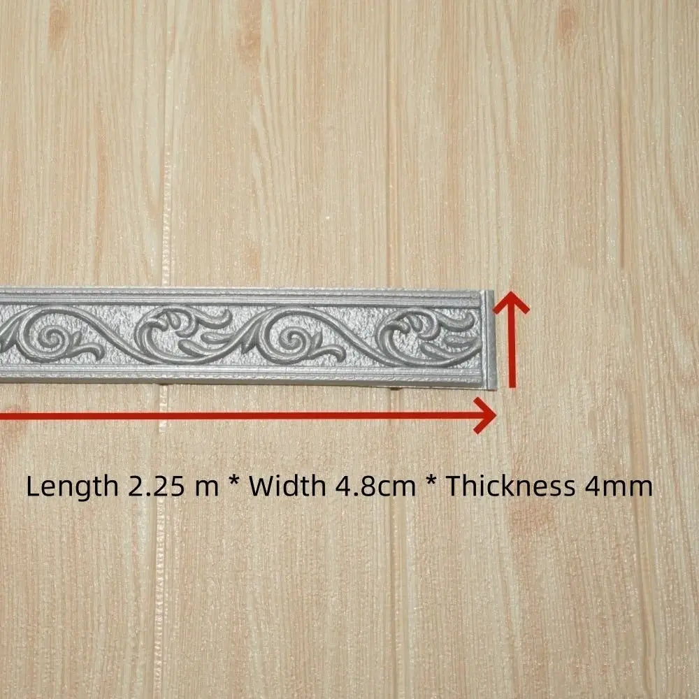 bordure décorative adhésive plastique motifs floraux classique orné blanc beige marronclairOpaque