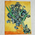 tissu coton lin hand dyed peinture huile van gogh rapide respirant craft scrapbooking patchwork