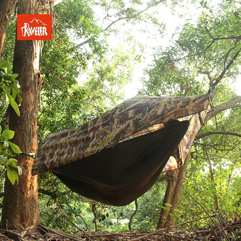 hamac camouflage adulte extérieur noir marron vert olive sécurité bâche rangement camping