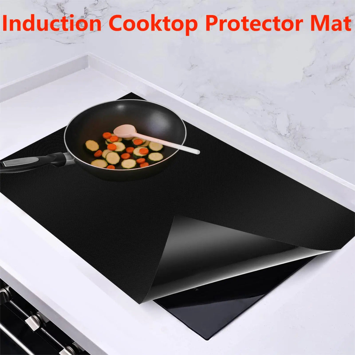 tapis protection induction noir silicone moderne 40x60cm 52x78cm 54x90cm resistant chaleur