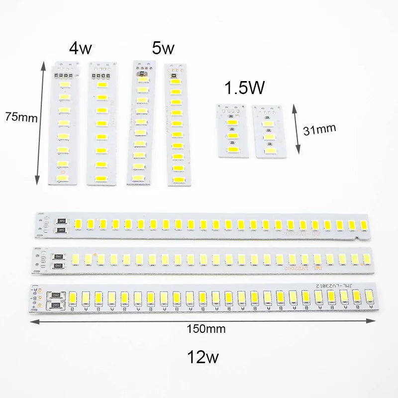 bande led blanc jaune matrice diodes modernes 31mm 75mm 150mm cible diy usb