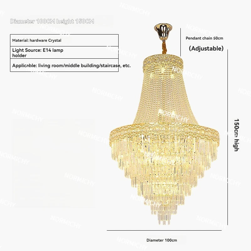 lustre cristal doré classique encastrée ampoules E14 led moderne salon hall