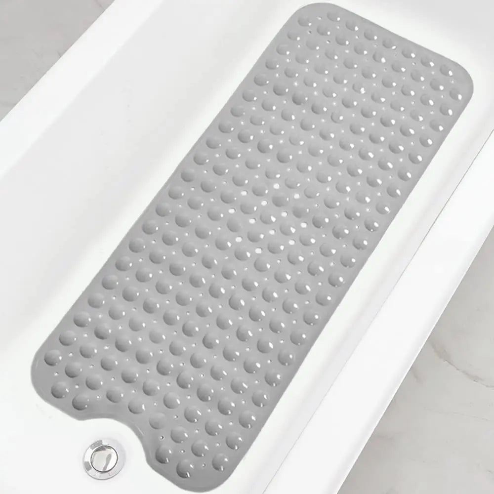 tapis bain antidérapant gris texture bulles massage ventouses salle bain grande taille