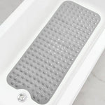 tapis bain antidérapant gris texture bulles massage ventouses salle bain grande taille