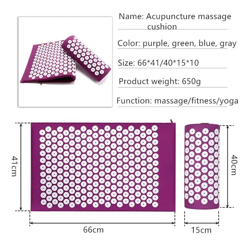 tapis massage acupression points blancs violet coussin cervical moderne ergonomique adhésif yoga fitness