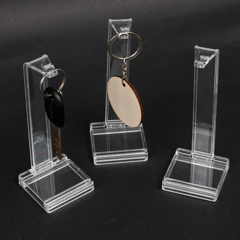 porte clés support transparent moderne plastique sans motif chaines métalliques