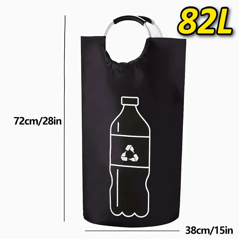 sac rangement pliable bouteilles recyclage 82l 115l moderne pratique poignées métalliques opaques illustration recyclable