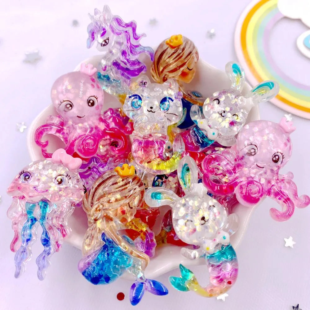 paillettes résine sirène étoiles bleu doré violet brillantes décoratives bricolage scrapbooking artisanat trẻ em