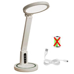 lampe rechargeable led horloge numerique blanc gris lecture étude
