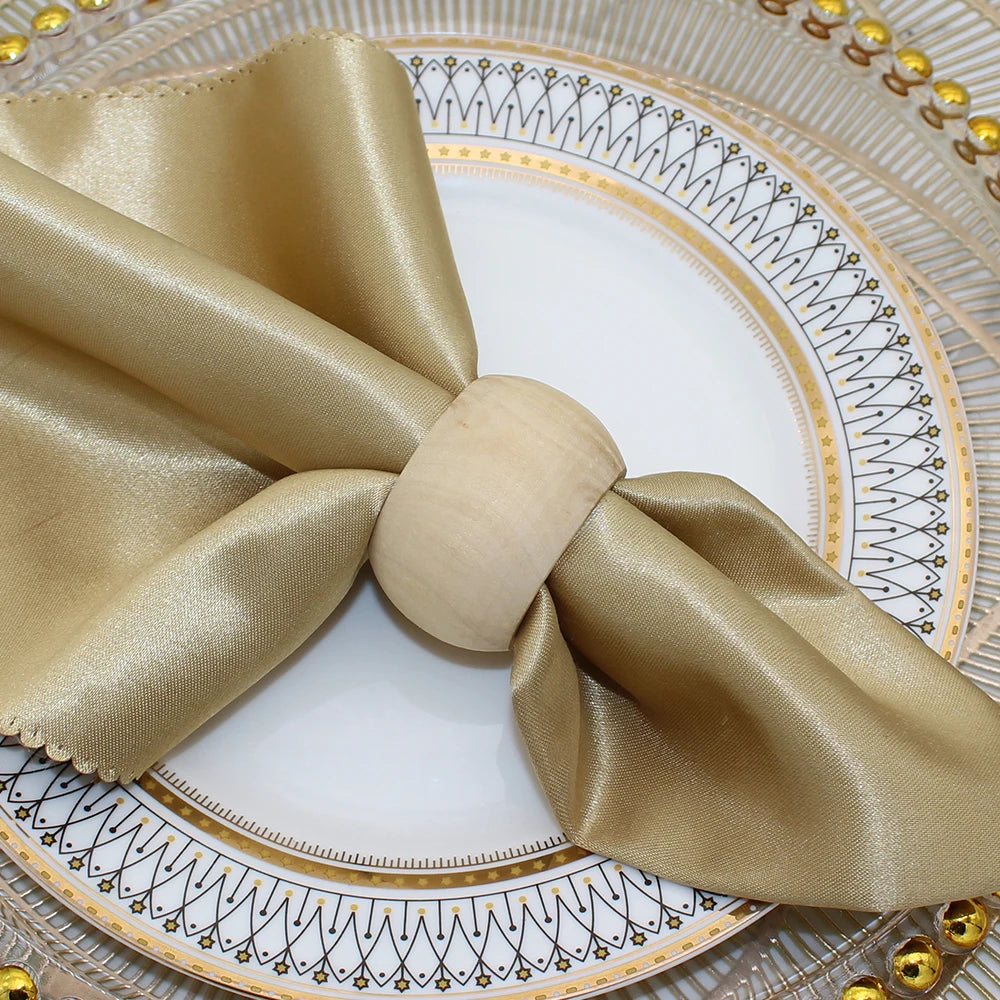 anneaux serviettes bois décor table mariage noël classiques naturels rond lisses événements festifs