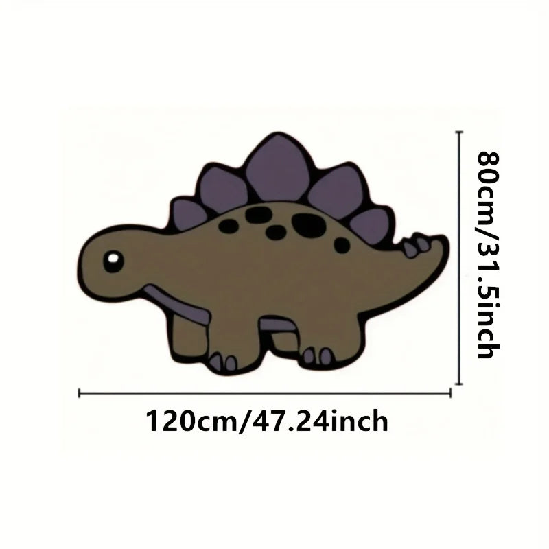 tapis vert foncé violet motif dinosaure écailles salle bain intérieur maison décoration enfantin