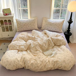 parure lit enfant fille housse couette fleurs coton doux pièces rose
