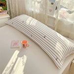coussin lit polyester rayures horizontales motif floral moderne blanc noir bleuclair beige