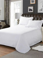 drap plat blanc lisse moderne deux taies oreillers blancs lisses lits simples doubles maison