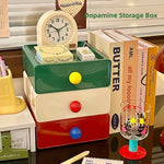 boîte rangement tiroirs couleur rouge verte blanche moderne minimaliste plastique poignées