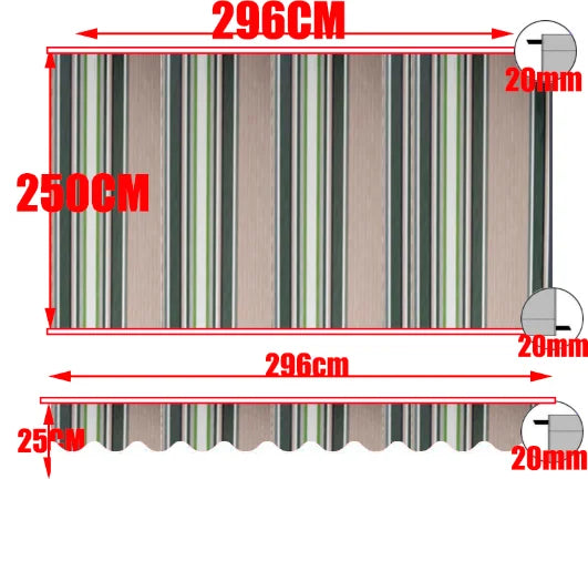 bannière d'étendage rayée moderne imperméable protection balcon jardin bleu marine rouge vert