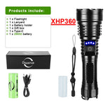 torche rechargeable led puissante étanche 5modes résistante choc moderne noire