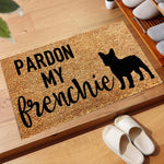 tapis d'entrée marron clair antidérapant sol extérieur moderne motif chien