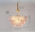 lampe suspendue classique rose fleurs chaîne ajustable blanc doré vintage chambre salon