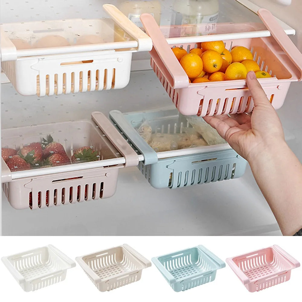 boîtes rangement réfrigérateur moderne rose bleu blanc perforées pliables respectueuses environnement clips poignées