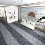 tapis rayures horizontales texture tridimensionnelle 40cm 300cm gris foncé gris clair moderne minimaliste adhésif