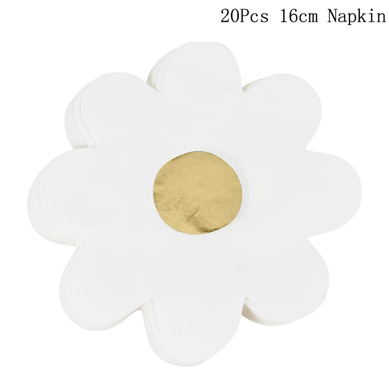 guirlande fleurs anniversaire mariage blanc jaune simple décoration minimaliste océillets inclusion ruban protection