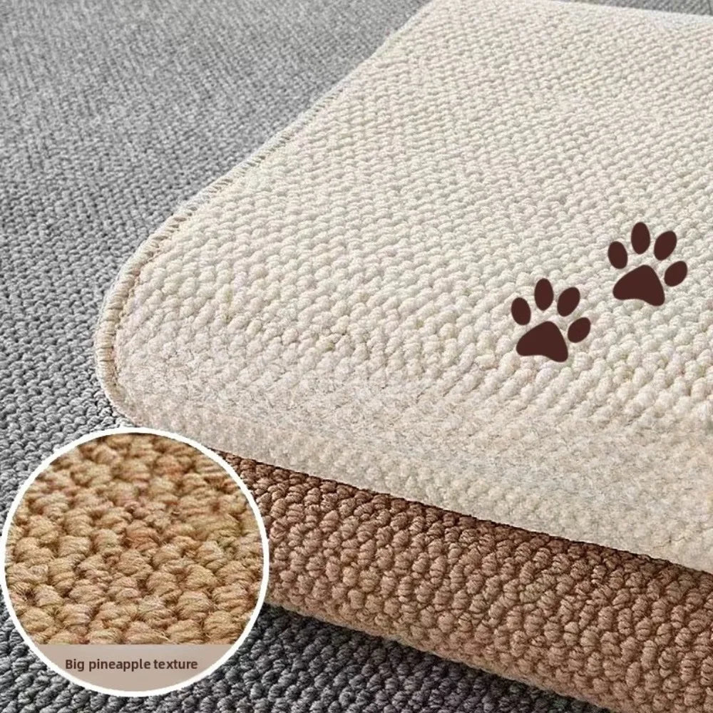 tapis chat texture sisal moderne adhésif confortable beige marron clair antiusure tous saisons
