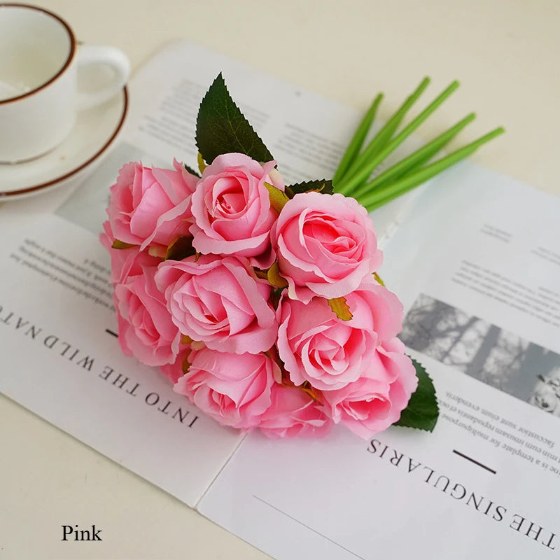 décoration intérieure bouquet roses artificielles mariage anniversaire baby shower minimaliste moderne