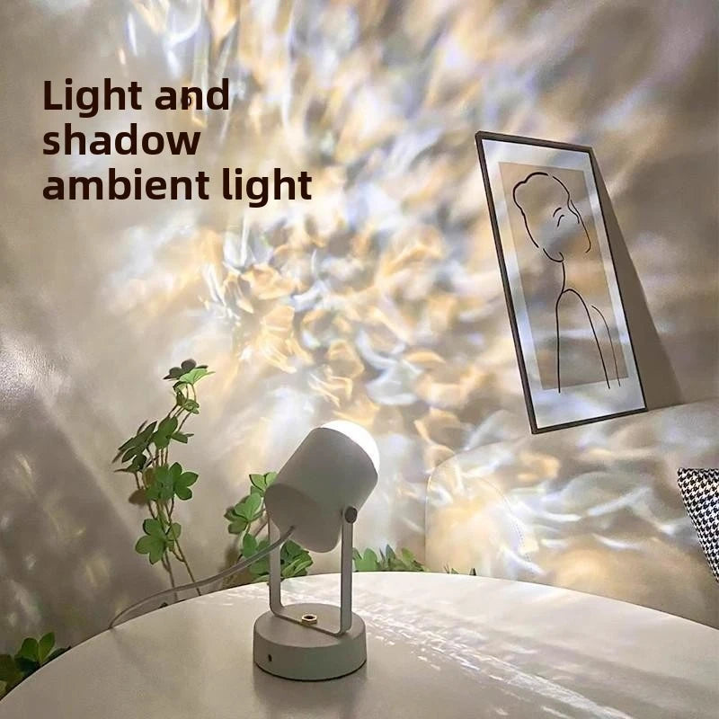lampe ambiance blanc moderne projecteur lumière transparente base câble interrupteur