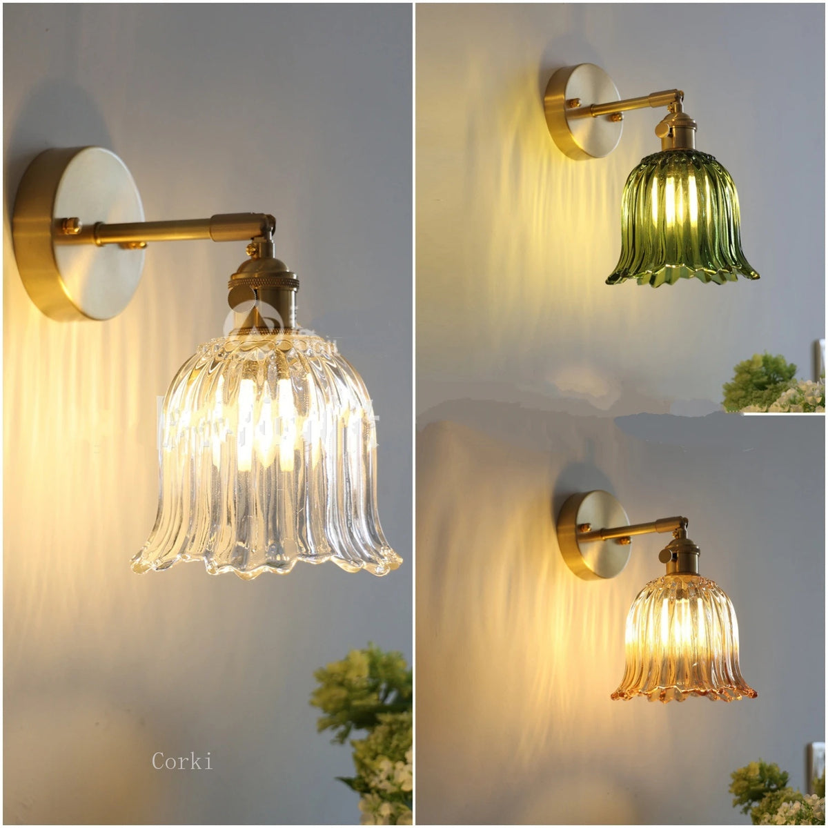 lampe murale moderne or transparente rayures horizontales vintage entrée cuisine salle manger