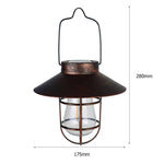 lanterne solaire vintage industrielle rustique verre transparent métal texturé annuel suspension planteoireextérieur jardin patio