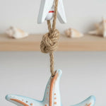 décoration murale marine étoiles mer hippocampes poissons corail rustique crochet mural blanc bleuclair