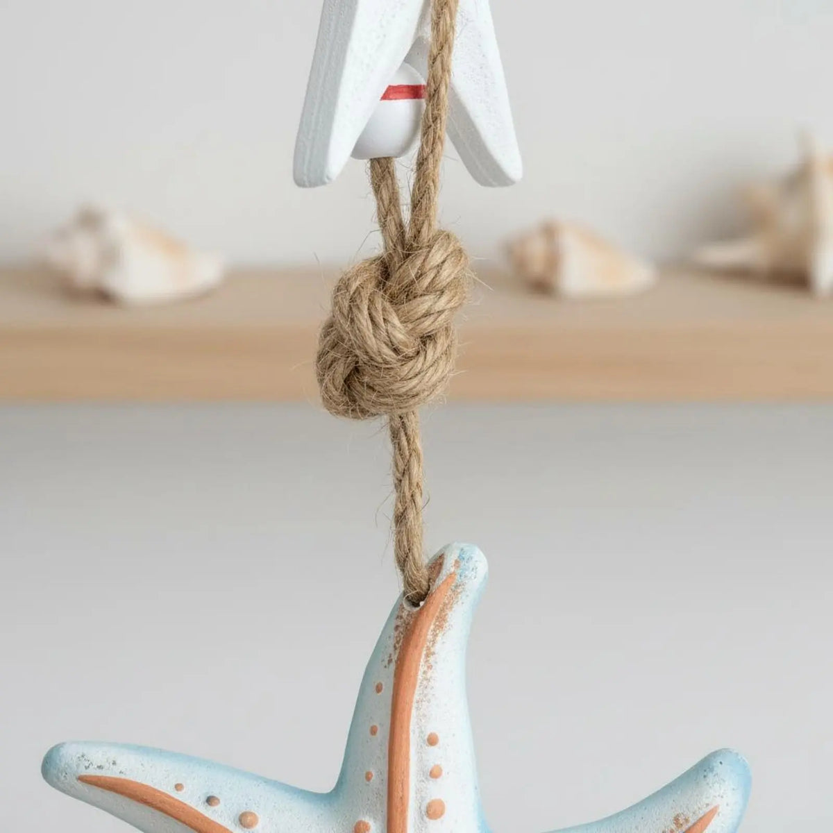 décoration murale marine étoiles mer hippocampes poissons corail rustique crochet mural blanc bleuclair