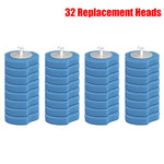 brosse toilette jetable 32 têtes remplacement moderne blanc bleu rond souple opaquet